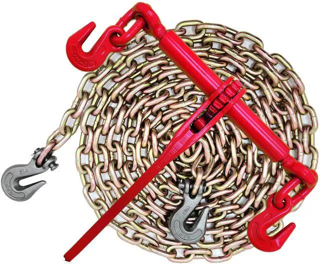 Main image of Chain and Binder kit, 4,700lbs Safe Working Load, 5/16"X20' G70 Chain and Ratchet Load Binders. Trailer Accessories. (1)