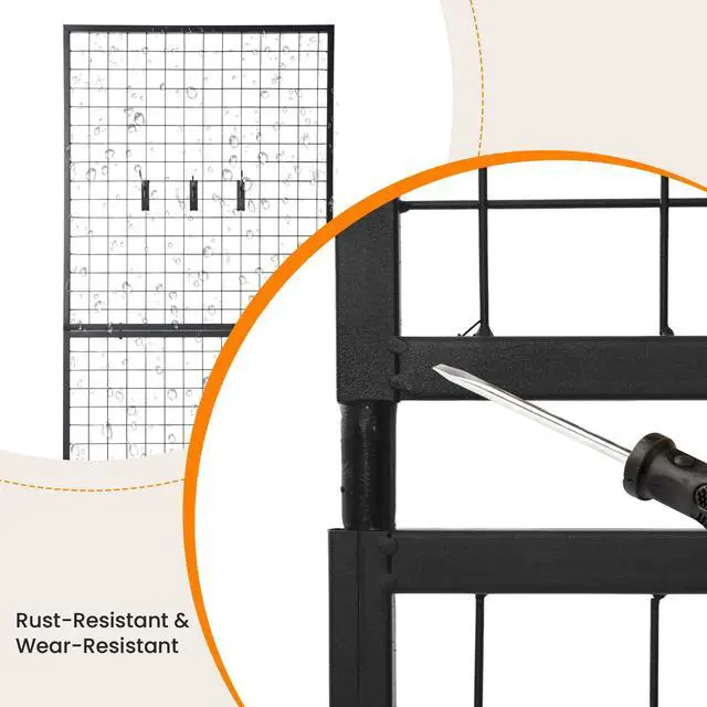 Alt view image 4 of 6 - 2-Pack Grid Wall Panel Display Rack, Triangular Stable Base Floor-Standing Grid Wall Panel Display Rack, for Arts and Crafts Display, Retail Display with Extra Clips and Hooks