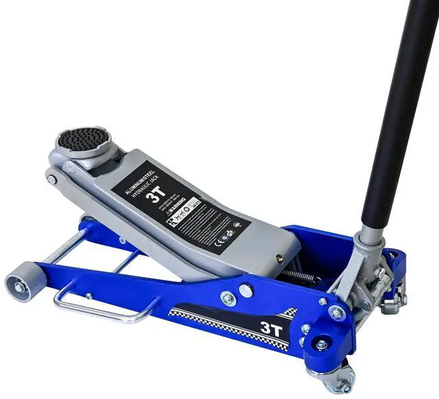 Main image of 6600lbs/3Ton Aluminum Steel Floor Jack Dual Piston Hydraulic Car Jack | Fast lift dual piston pump, lifting range 4.3"-20", heavy duty racing trolley car jack for MVP, SUVs & Trucks