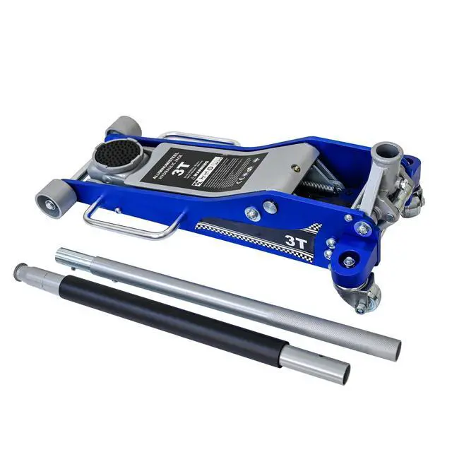 Alt view image 3 of 6 - 6600lbs/3Ton Aluminum Steel Floor Jack Dual Piston Hydraulic Car Jack | Fast lift dual piston pump, lifting range 4.3"-20", heavy duty racing trolley car jack for MVP, SUVs & Trucks