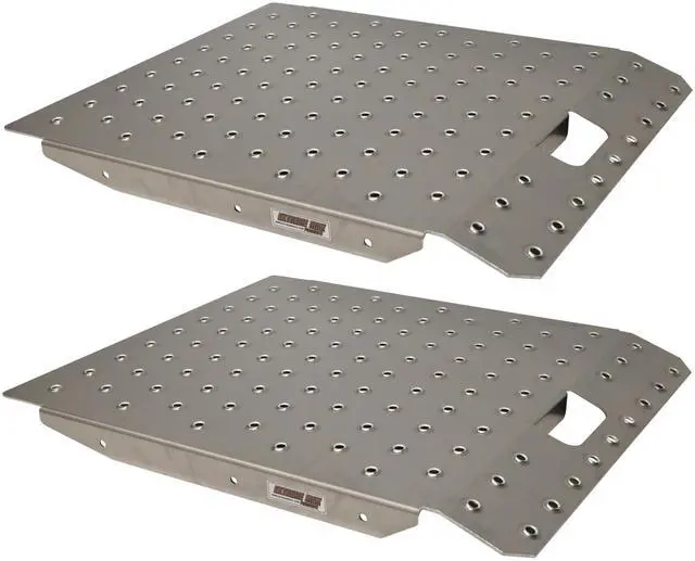 Main image of 5001.6764 Aluminum Shed Trailer Garage Ramp for Lawn Mowers, Garden Tractors, Motorcycles, ATVs & UTVs - 29" x 24" with Tough Grip Surface, 1500 lbs. Capacity, Set of 2