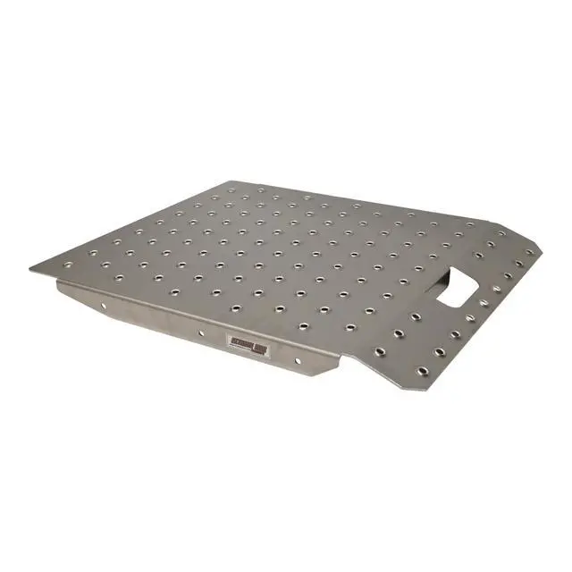 Alt view image 2 of 6 - 5001.6764 Aluminum Shed Trailer Garage Ramp for Lawn Mowers, Garden Tractors, Motorcycles, ATVs & UTVs - 29" x 24" with Tough Grip Surface, 1500 lbs. Capacity, Set of 2
