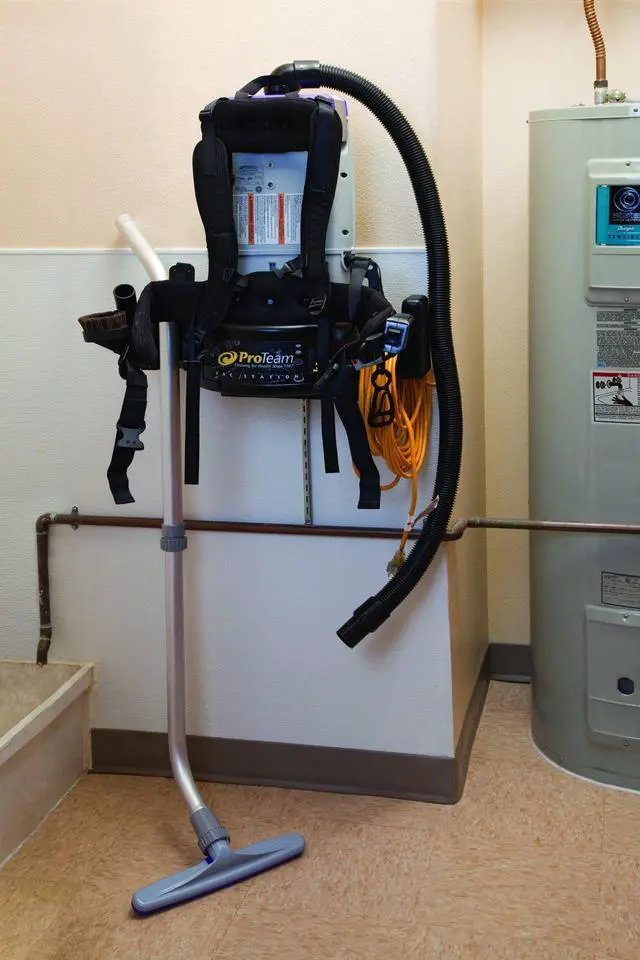 Alt view image 3 of 4 - Vacuum Station, Wall-Mounted Vacuum Station Holds Backpack or Hip Style Tools and Accessories and Provides Easy Slip-On / Slip-Off Capabilities for Backpack Operators