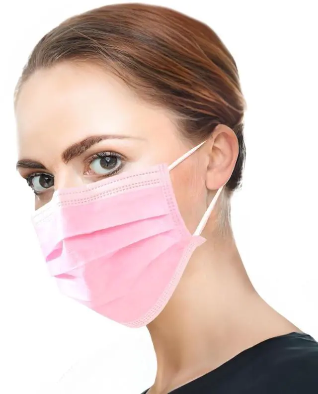 Main image of Omnia Tigris Disposable Face Mask | 2000 Pcs Earloop Face Mask 3-Ply Protection Face Masks 4.0g | Disposable Breathable Mask for Adult, Home, Office, Daily Wear - Pink