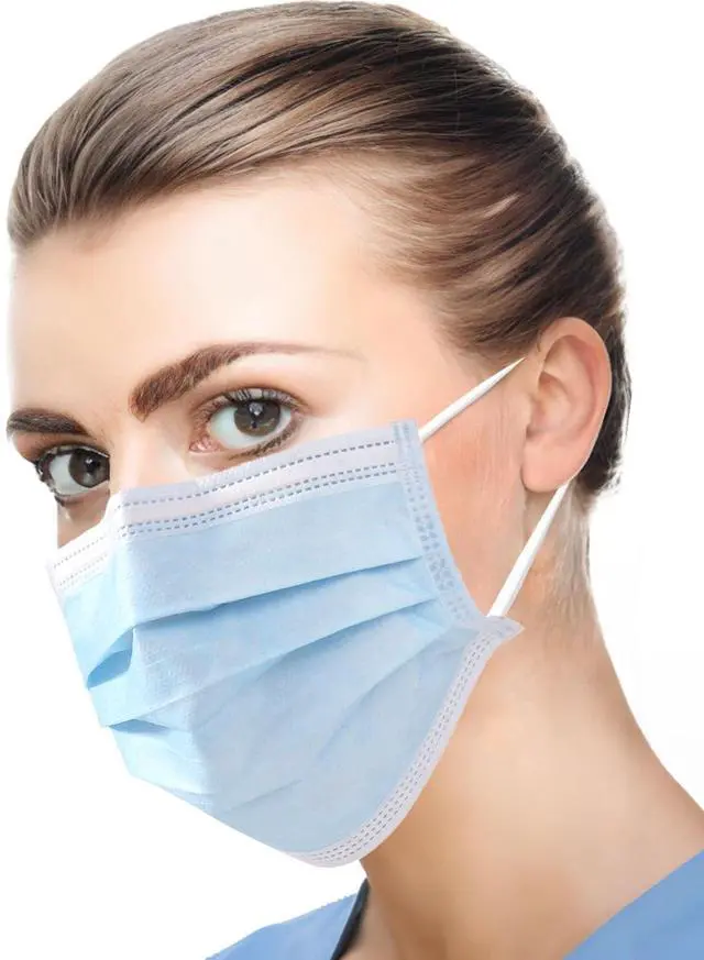 Main image of Omnia Tigris Disposable Face Mask | 2000 Pcs Earloop Face Mask 3-Ply Protection Face Masks 4.0g | Disposable Breathable Mask for Adult, Home, Office, Daily Wear - Blue