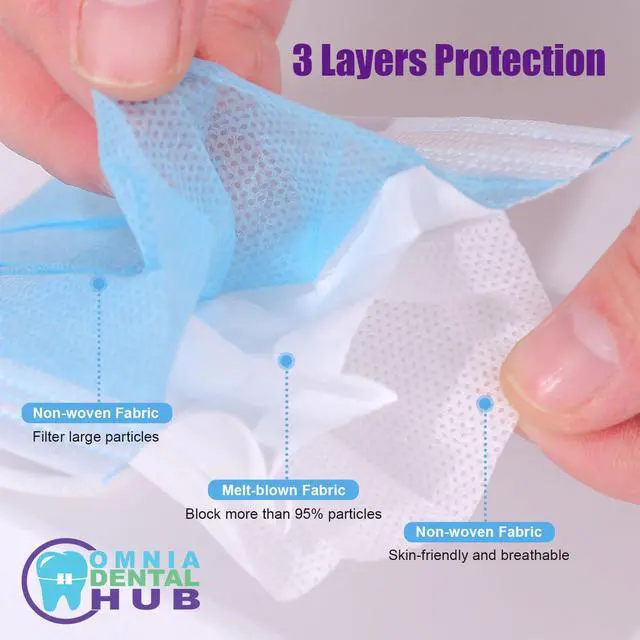 Alt view image 3 of 6 - Omnia Tigris Disposable Face Mask | 2000 Pcs Earloop Face Mask 3-Ply Protection Face Masks 4.0g | Disposable Breathable Mask for Adult, Home, Office, Daily Wear - Blue