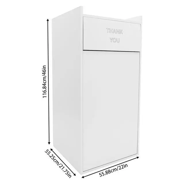 Alt view image 2 of 6 - 40 Gallon Restaurant Trash Bin Cabinet, Wood Commercial-Grade Trash Receptacle w/ Trash Bag, Indoor Trash Can Cabinet & Garbage Receptacle for Self-Service Restaurant, Food Courts, Coffee Shop(Silver)