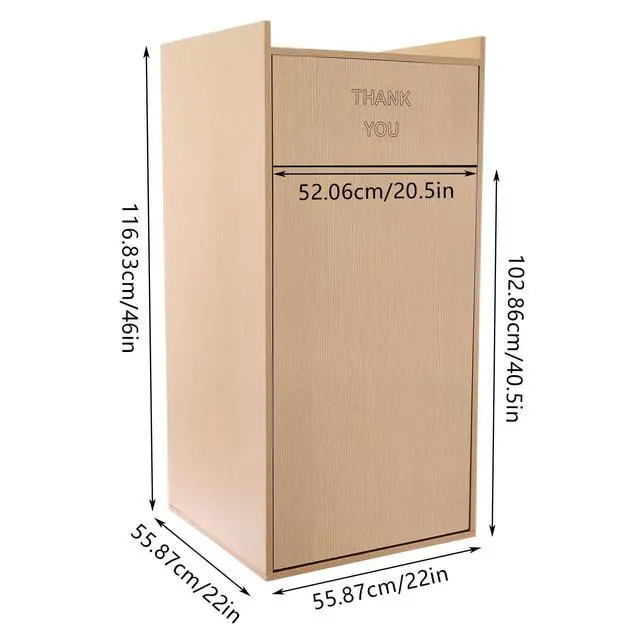 Alt view image 2 of 6 - 40 Gallon Restaurant Trash Bin Cabinet, Wood Commercial-Grade Trash Receptacle w/ Trash Bag, Indoor Trash Can Cabinet & Garbage Receptacle for Self-Service Restaurant, Food Courts, Coffee Shop (Oak)