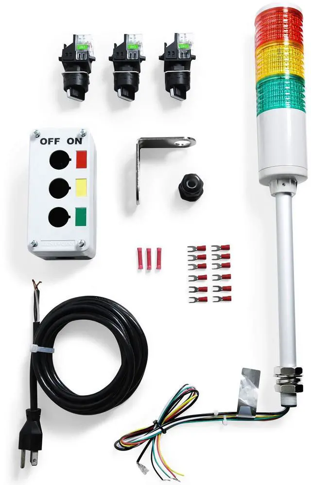 Main image of LED 3 Light Steady Andon Tower Light Kit - Parts Only, Assembly Required - 2 Position Switches for On/Off - Stack Light