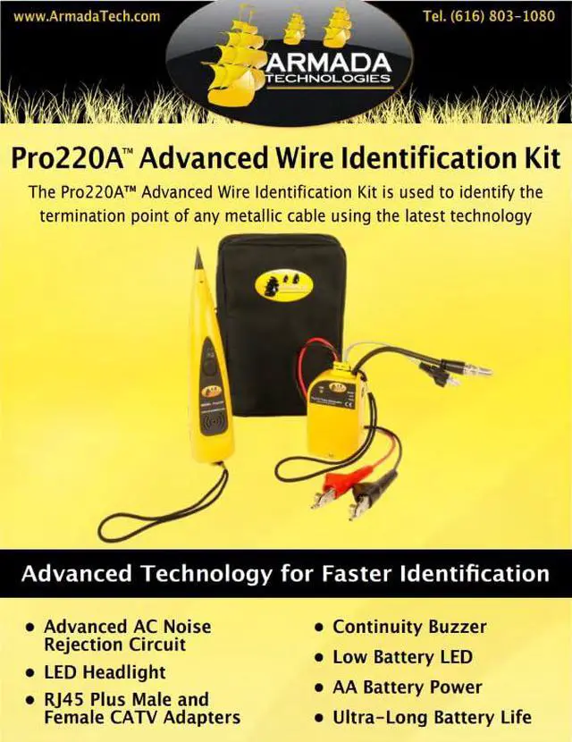 Alt view image 2 of 3 - Pro220A Advanced AC Filtered CATV Tone and Probe Kit