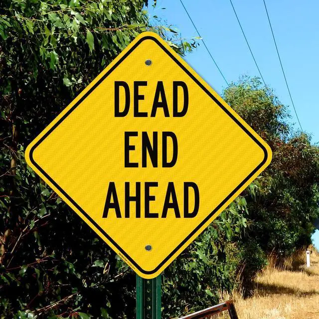 Alt view image 6 of 6 - Dead End Ahead Sign, 18x18 Inches, 3M EGP Reflective with Post & Cast Iron Base Stand Set Made in USA by