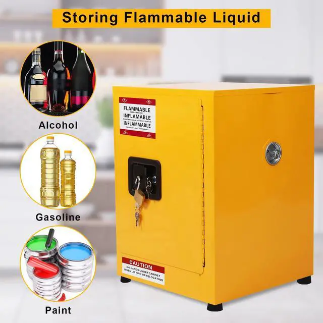 Alt view image 4 of 6 - 17" x 17" x 18" Galvanized Steel Safety Cabinet, Flammable Liquids Storage Cabinet Fireproof Leakproof Cabinet for Industry and Home