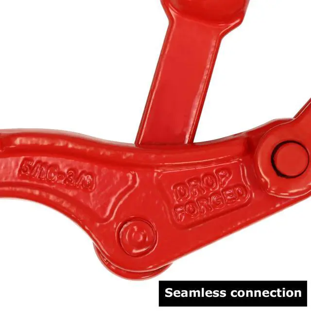 Alt view image 4 of 6 - Lever Load Binder 5/16" - 3/8", 4 Pack Snap Chain Binder 5,400lbs Working Load Limit with G80 Hook for Grade 70/80 Transport Chain for Flatbed Truck Trailer, Red