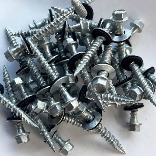 Main image of Metal Roofing Screws - #10 x 1.5 Self Tapping ¼ Hex Head with EPDM Rubber Washer for Metal to Wood, Corrugated Roofing, Siding, Sheds, Pancake Screw - Hex Drive Easy Install - Galvanized (2500)