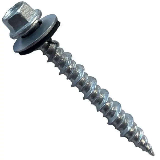 Alt view image 6 of 6 - Metal Roofing Screws - #10 x 1.5 Self Tapping ¼ Hex Head with EPDM Rubber Washer for Metal to Wood, Corrugated Roofing, Siding, Sheds, Pancake Screw - Hex Drive Easy Install - Galvanized (2500)