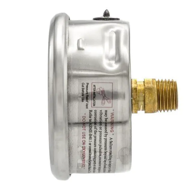 Alt view image 3 of 4 - 25 Pack of Liquid Filled Center Back Mount Pressure Gauge with 2.5" Dial, 0-6000 PSI, 1/4" Male NPT Connection, Stainless Steel CASE and Bezel (25)