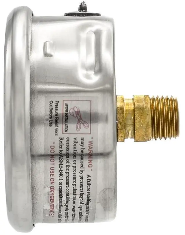 Alt view image 3 of 4 - 10 Pack of Liquid Filled Center Back Mount Pressure Gauge with 2.5" Dial, 0-6000 PSI, 1/4" Male NPT Connection, Stainless Steel CASE and Bezel (10)