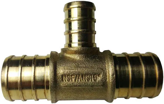 Main image of 100 Pieces XFITTING 3/4" X 3/4" X 1/2" Pex Tee, Reducing Pex B Tee, Crimp Version