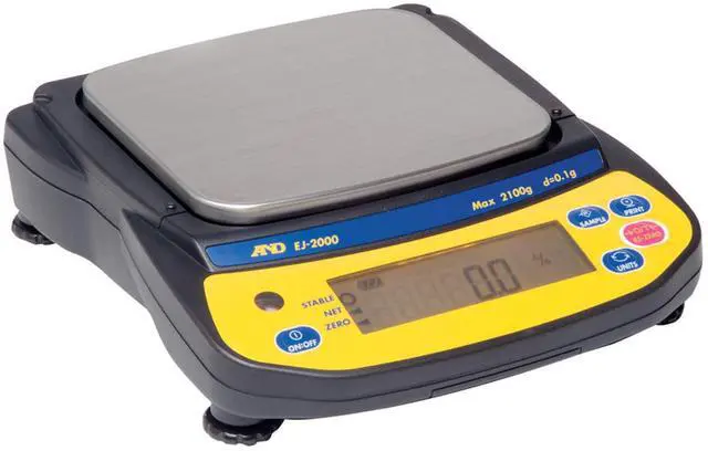 Main image of A&D EJ-2000 Precision Lab Balance 2100gx0.1g,pan Size 5"X5.5", Compact Portable Jewelry Scale,New