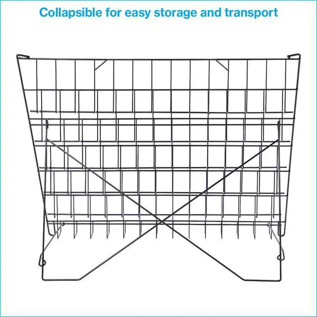 Alt view image 3 of 6 - 6-Tier Black Wire Countertop Rack - 22"H x 29½W x 18"D - Magazine Display Stand - Tabletop Book Display for Comics, Brochures, Cards, and Literature - Sleek, Sturdy, Collapsible Countertop
