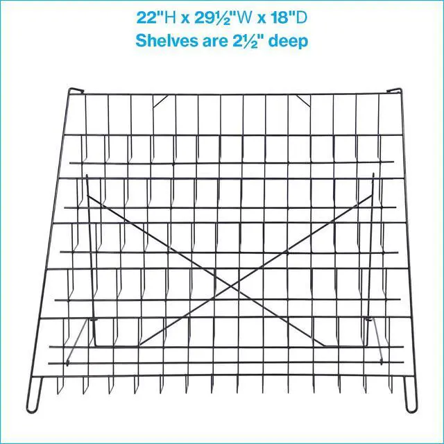 Alt view image 5 of 6 - 6-Tier Black Wire Countertop Rack - 22"H x 29½W x 18"D - Magazine Display Stand - Tabletop Book Display for Comics, Brochures, Cards, and Literature - Sleek, Sturdy, Collapsible Countertop