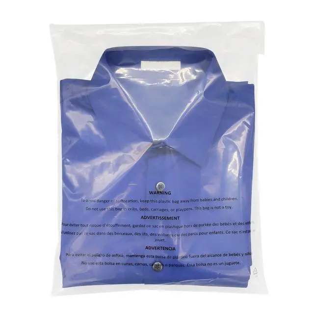 Alt view image 3 of 6 - 10 x 13 (1000 Count) Self Seal Clear Poly Bags with Suffocation Warning Permanent Adhesive FBA Compliant for Packaging Clothes, Shirts and More - 1.5mil LDPE Plastic