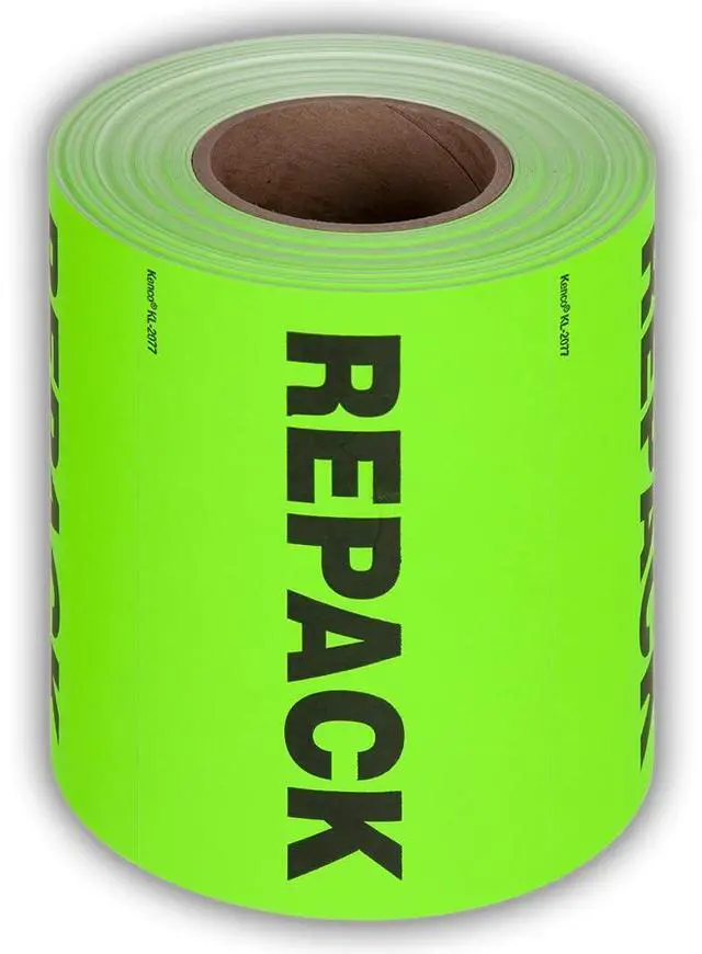Main image of 3" X 5" Repack Fluorescent Shipping Label Stickers for Shipping and Packing - 500 Adhesive Labels Per Roll (10 Pack)