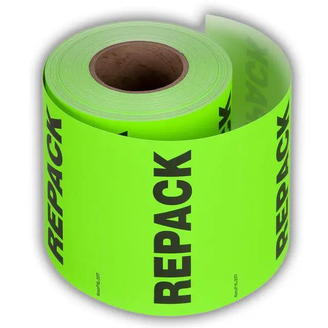 Alt view image 2 of 5 - 3" X 5" Repack Fluorescent Shipping Label Stickers for Shipping and Packing - 500 Adhesive Labels Per Roll (10 Pack)
