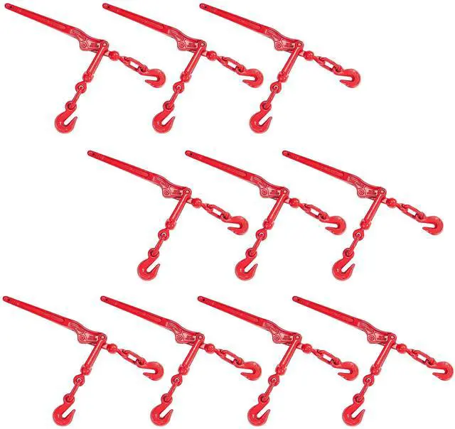 Main image of Load Binders for 1/4 Inch Grade 70 Chain - 3,150 LBS Working Load Limit, (10-Pack) Lever-Style Chain Binders, Ratcheting Design for Easy Tightening