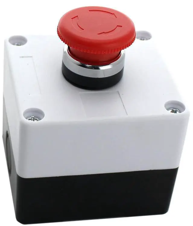 Main image of Push Button Switch Emergency Stop Button 10 Pack Stay-Put (Red Mushroom) - Includes Switch Box 22mm - RV Accessories Push Start 1NO/1NC ABS Material
