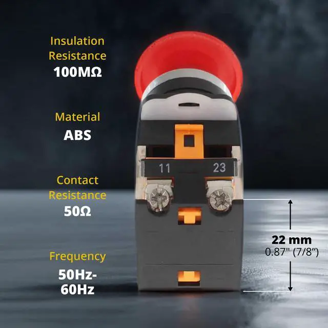 Alt view image 6 of 6 - Momentary Push Button Switch Emergency Stop 10 Pack Spring Return (Red & Green Mushroom) Includes 22mm Switch Box RV Accessories Push Start 1NO/1NC ABS Material