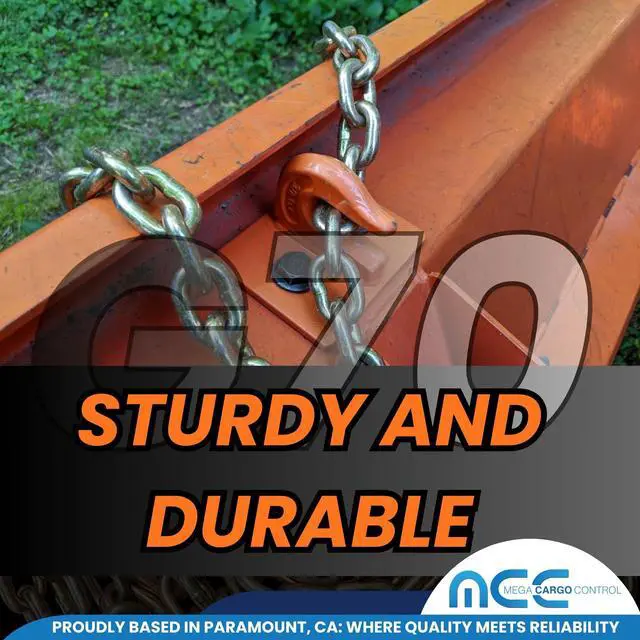Alt view image 6 of 6 - 4 Pack, 3/8 Inch x 20 FT Grade 70 Binder Chain with Clevis Grab Hooks - Heavy Duty Transport Tie Downs for Towing, Flatbed, Construction