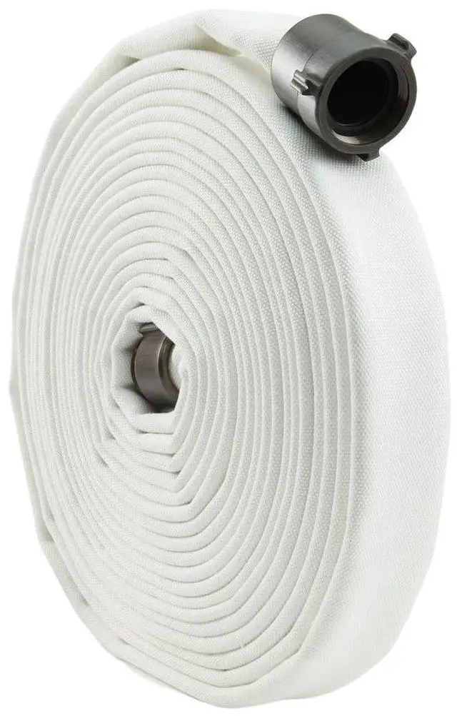 Main image of Fire Hose - 1 1/2" x 50' Lay Flat Water Hose - White Industrial Hose - NPSH Couplings