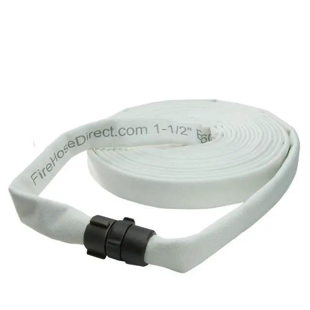 Alt view image 5 of 6 - Fire Hose - 1 1/2" x 50' Lay Flat Water Hose - White Industrial Hose - NPSH Couplings