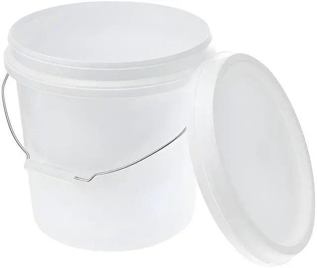 Main image of 2 Gallon White Pail & Lid - All Purpose Pail with Lids - Food Grade - Made in USA - BPA Free Plastic (18 Pack)