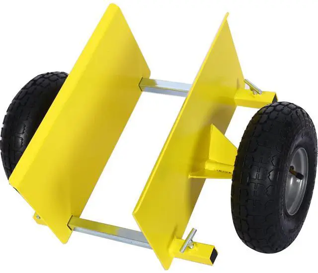Main image of Heavy Duty Panel Dolly, Adjustable Door Dollys with Wheel, 2 10" Pneumatic Wheels 600LBS Load Bearing for Drywall Sheet Heavy Appliance & Material Handling All Terrain Moving Cart Panel Dolly - Yellow
