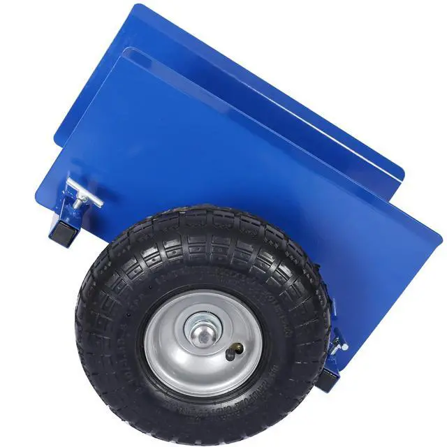Alt view image 5 of 6 - Heavy Duty Panel Dolly, Adjustable Door Dollys with Wheels, 2 10" Pneumatic Wheels 600LBS Load Bearing for Drywall Sheet Heavy Appliance & Material Handling All Terrain Moving Cart Panel Dolly - Blue