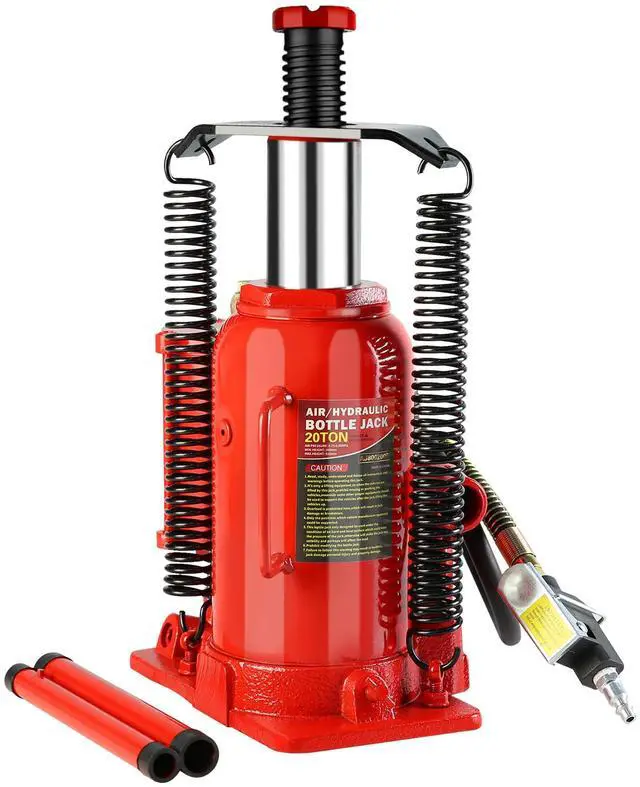 Main image of 20 Ton Air Hydraulic Bottle Jack with Manual Hand Pump, Heavy Duty Auto Truck Travel Trailer Repair Lift for Pickup Truck, RV, Auto Repair, Industrial Engineering and Heavy Equipment (Red)