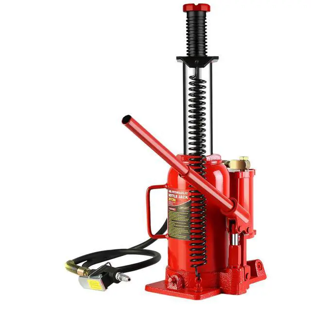 Alt view image 2 of 6 - 20 Ton Air Hydraulic Bottle Jack with Manual Hand Pump, Heavy Duty Auto Truck Travel Trailer Repair Lift for Pickup Truck, RV, Auto Repair, Industrial Engineering and Heavy Equipment (Red)