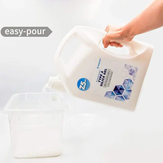 Alt view image 2 of 6 - 30 LBS Reusable Pure White Silica Gel Beads, Rechargeable Dessicant Dehumidifiers Desiccant Moisture Absorber, 4 Pack of 7.5 LBS