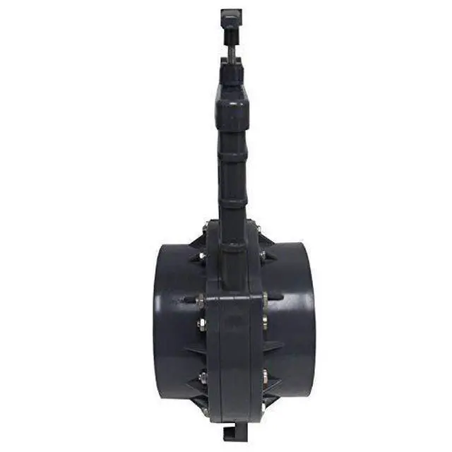 Alt view image 2 of 3 - 6 Inch SCH 80 PVC Gate Valve, Socket x Socket Connection, ABS Handle, Stainless Steel Stem, NBR Seat/O-Ring, Max Pressure 42 PSI, for Pipe Flow Regulation Slip X Slip
