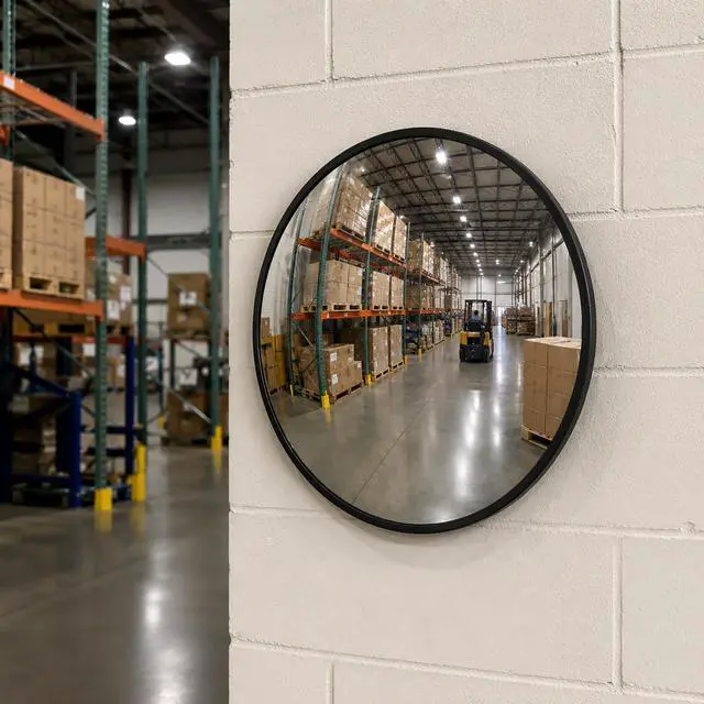 Alt view image 3 of 6 - Convex Safety Mirror - 24" Convex Curved Bubble Mirror - Corner/Blind Spot Security Driveway (2 Pack)