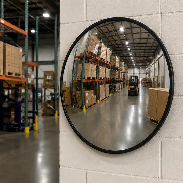 Alt view image 3 of 6 - Convex Safety Mirror - 32" Convex Mirror - Outdoor & Indoor Curved - Corner/Blind Spot - Security Driveway