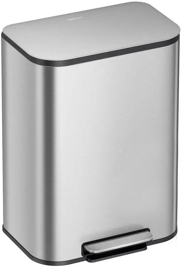 Main image of 13 Gallon Kitchen Trash Can, Stainless Steel Step Garbage Can with Lid, Large Trash Can with Foot Pedal, Soft Close Lid, Brushed Finish, 50 Liters
