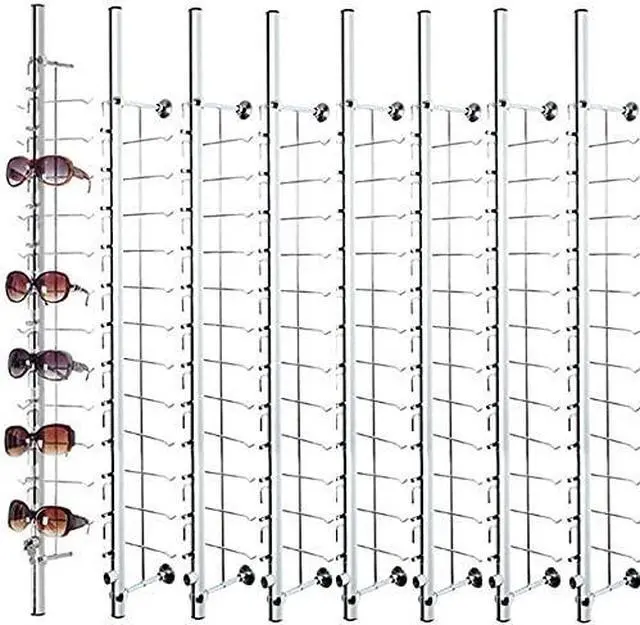 Main image of 8 Pcs/Set Eyeglass Dispaly Rod Sunglasses Rack Organizer Aluminium Glasses Display Stand Holder with Lock for Optical Shop Glasses Mall (8Pcs 43.3 12 Frames with Lock)