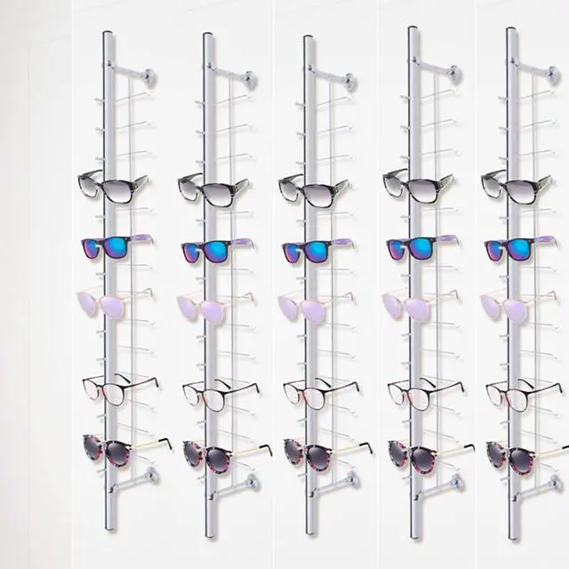 Main image of Eyeglasses Display Rods, 10pcs/set Wall Mounted Sunglasses Storage Organizer, 14-Frame Eyewear Collection Glasses Display Rack Frame Eyeglasses Holder Stand for Optical Shop Glasses Mall