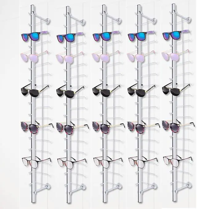 Main image of Eyeglasses Display Rods, 10pcs/set Wall Mounted Sunglasses Storage Organizer, 16-Frame Eyewear Collection Glasses Display Rack Frame Eyeglasses Holder Stand for Optical Shop Glasses Mall