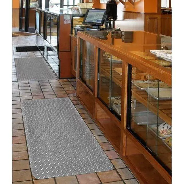 Alt view image 3 of 4 - 979 Saddle Trax® with RedStop Non-Slip Technology 3' x 5' Ultimate Anti-Fatigue Mat, Slip Resistance with Diamond Textured Surface, Gray, 979S0035GY
