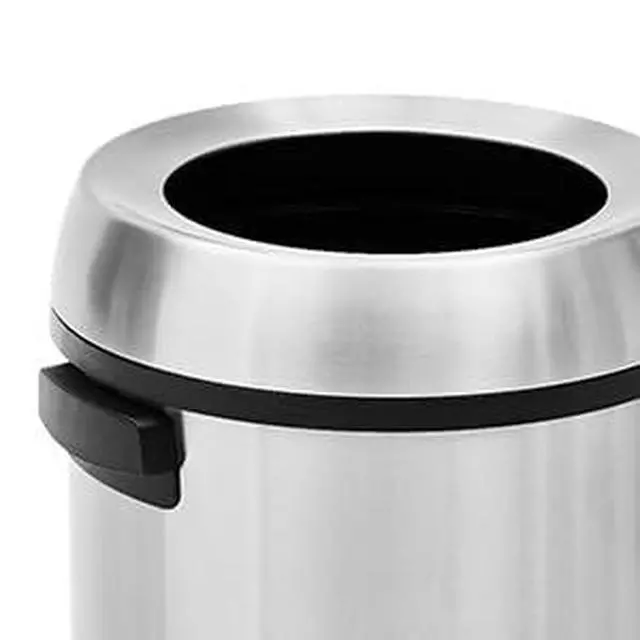 Alt view image 2 of 6 - 65 L Open Top Trash Can, Commercial Grade Heavy Duty Brushed Stainless Steel Garbage Can Large Waste Bins, Outdoor | Home | Kitchen