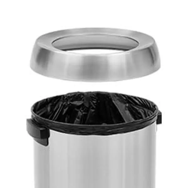 Alt view image 3 of 6 - 65 L Open Top Trash Can, Commercial Grade Heavy Duty Brushed Stainless Steel Garbage Can Large Waste Bins, Outdoor | Home | Kitchen